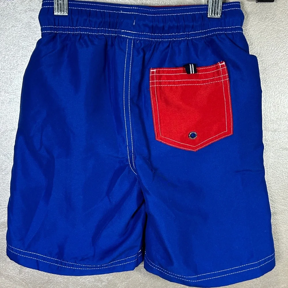 Nautica Boy's Swim Trunks Shorts Blue Red White Colorblock Size‎ Medium
